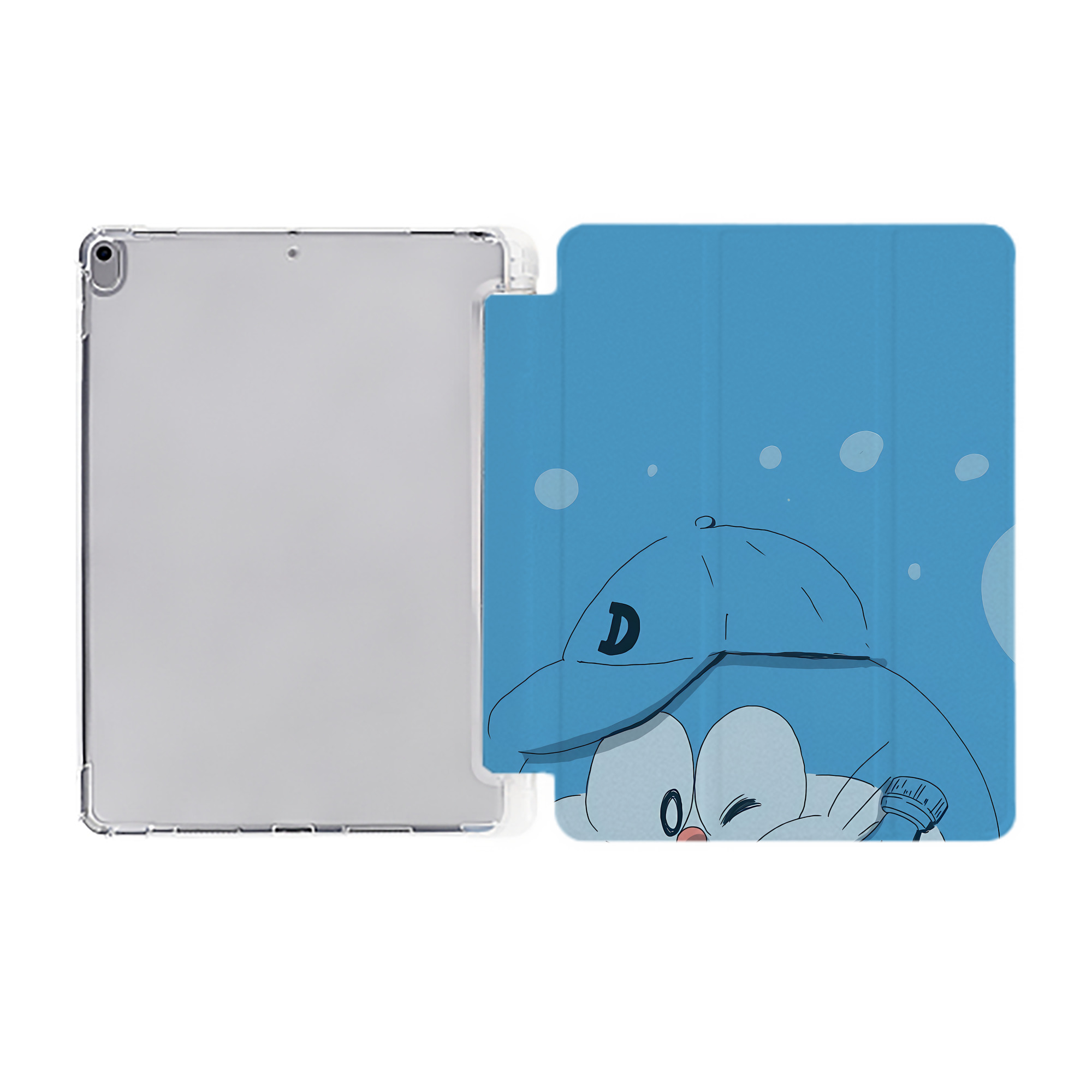 （画像用） ドラえもん Doraemon IPad ケース ペン収納付き 三つ折りスタンド PUレザー×シリコン 対応機種9.5/10.5/10.9インチ